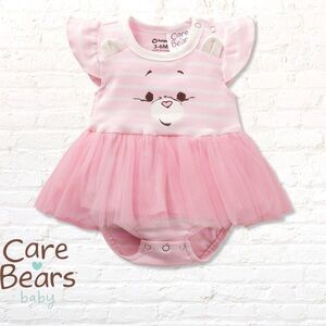 Care Bears Baby Girl Cheer Bear Pink Striped Tutu Romper 0-3months